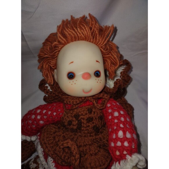 Vintage Crocheted Strawberry Shortcake 16in Doll Chocolate Chip Ice Cream - Picture 11 of 14